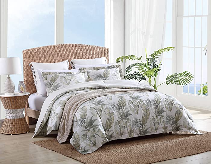 Tommy Bahama | Waimea Bay Collection | Comforter Set - 100% Cotton, Reversible, Medium Weight Bedding, Ideal for All Seasons, King, Green