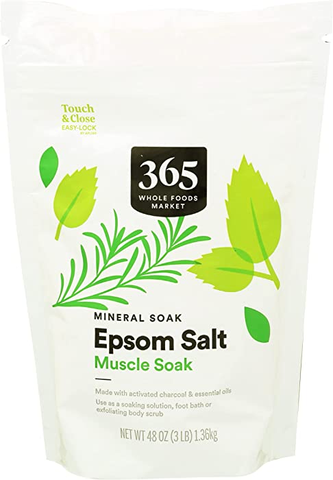 365 by Whole Foods Market, Epsom Salt Muscle Soak With Activated Charcoal, 48 Ounce