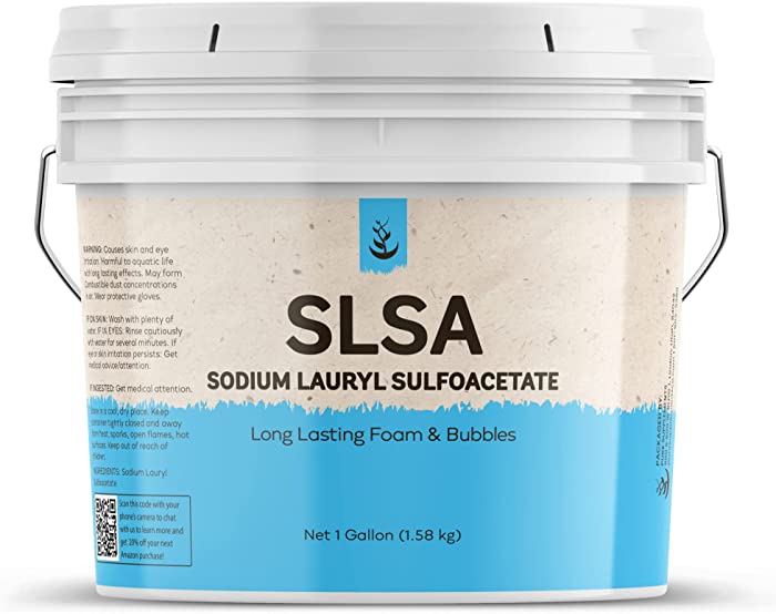 Pure Sodium Lauryl Sulfoacetate (SLSA) (1 Gallon) Long Lasting Foam & Bubbles, Gentle on Skin