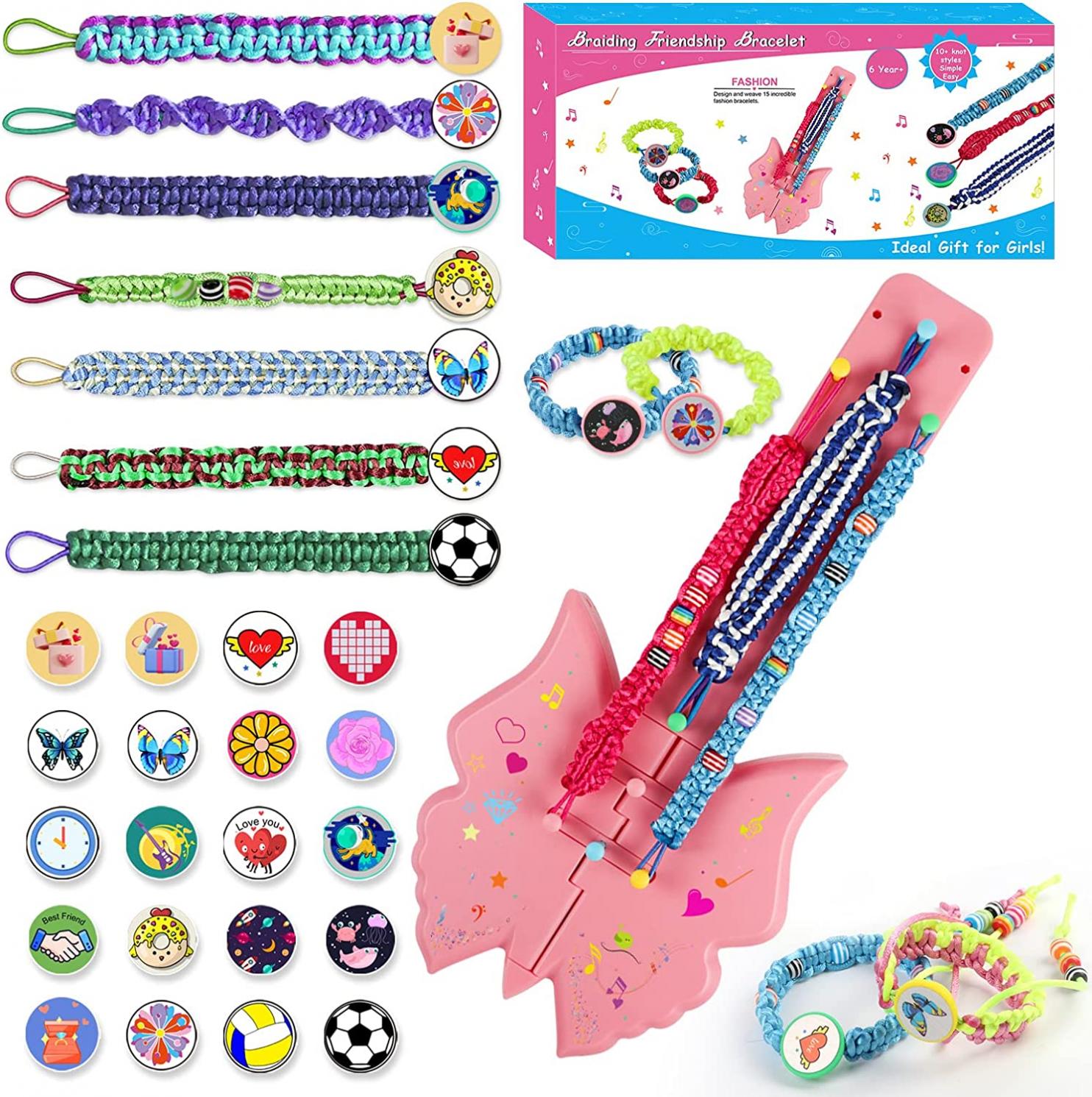 Friendship Bracelet Making Kit for Girls, Best Birthday Christmas Gifts DIY Craft Kits Toys for Girl Age 6 7 8 9 10 11 12 Year Old, Popular Kids Jewelry Making Kit