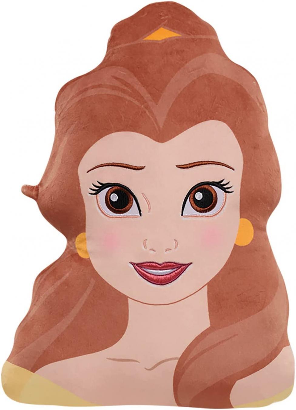 Disney Princess Character Heads Plush Belle, Officially Licensed Kids Toys for Ages 3 Up, Gifts and Presents by Just Play
