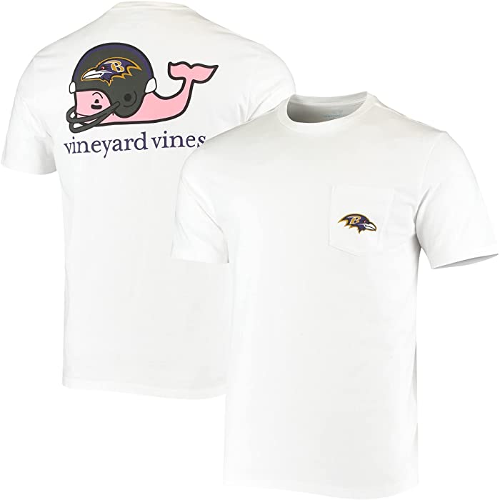vineyard vines Men's NFL Team Whale Helmet T-Shirt
