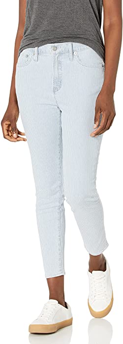 J.Crew Mercantile Women's 9" High-Rise Fine Stripe Skinny Jean