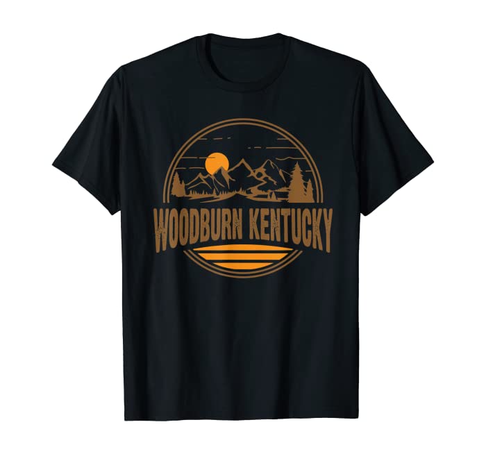 Vintage Woodburn, Kentucky Mountain Hiking Souvenir Print T-Shirt