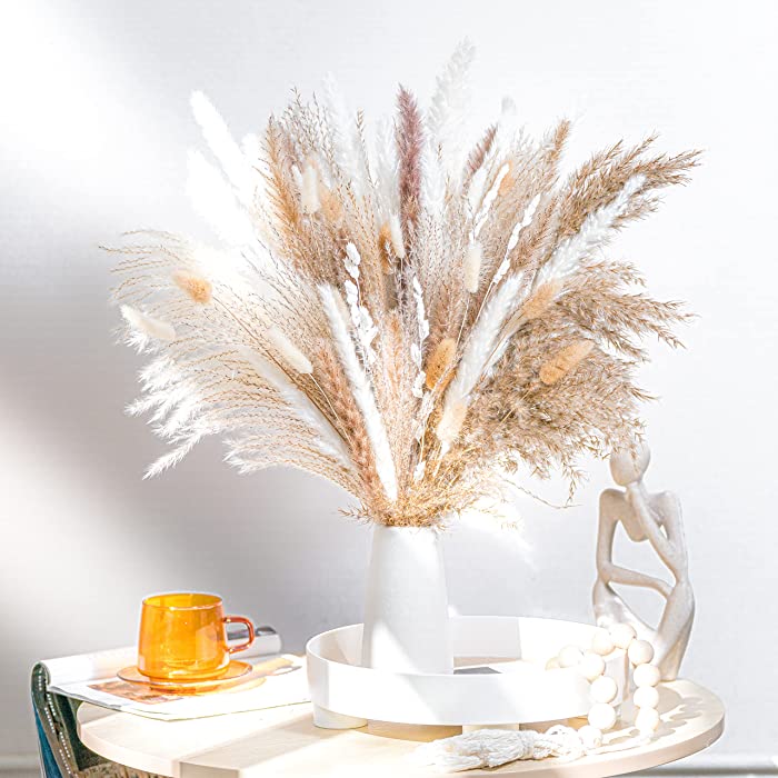 WILD AUTUMN 92PCS Luxury Gift Box Beautiful Pampas Grass Bouquet Decor | Long-Lasting Dried Flowers Bouquet for Boho Home Decor and Boho Wedding Decor (The Wild Bouquet)