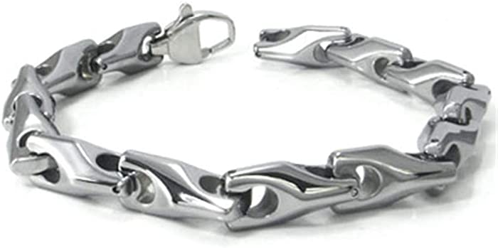 Titanium Kay Tungsten Carbide Men's Wheat Link Bracelet