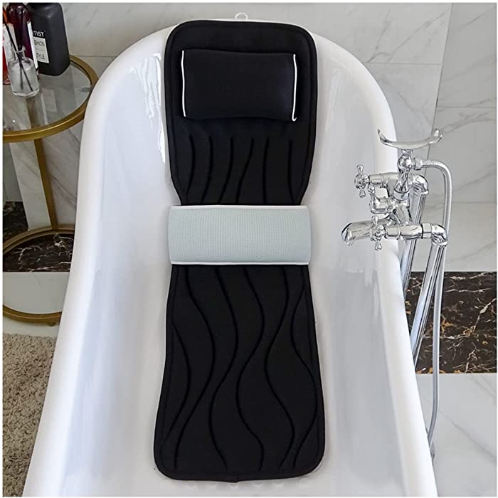 XINBAO Full Body Bath Pillow, Bath Pillow for Bathtub, with 13 Non-Slip Suction Cups, Spa Bath Pillow, for Head, Neck, Shoulder and Back Support