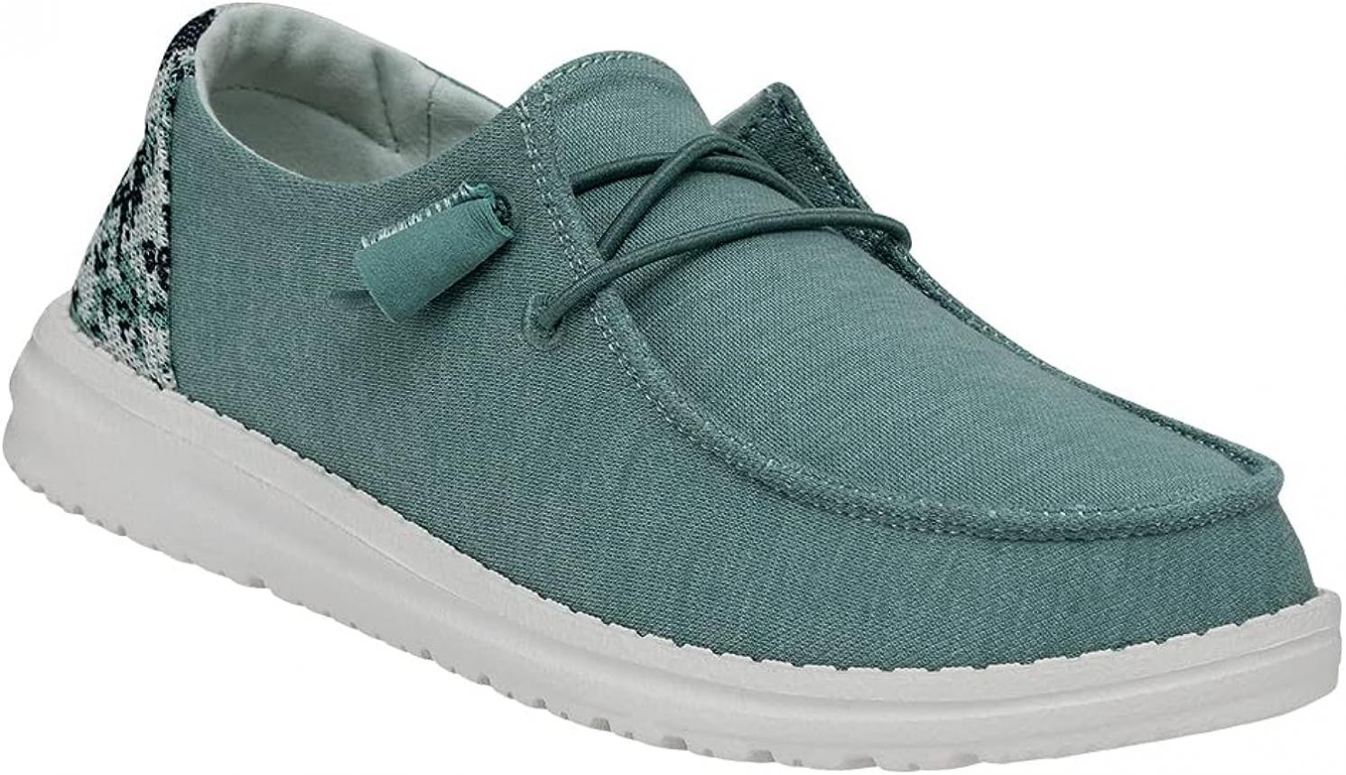 Hey Dude Women's Wendy Chambray | Women's Shoes | Women's Lace Up Loafers | Comfortable & Light-Weight