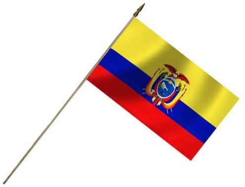 American Eagle Ecuador Flag (with Seal) 12X18 Inch Mounted E Poly