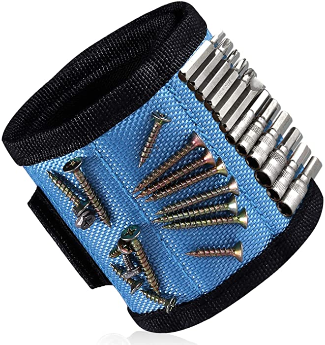 Ginmic Magnetic Wristband, Tool Belt, with 20 Strong Magnets for Holding Screws, Nails, Drill, Bits, Best Unique Gift for Men, Women, DIY Handyman, Carpenters, Father/Dad, Husband, Boyfriend, Women