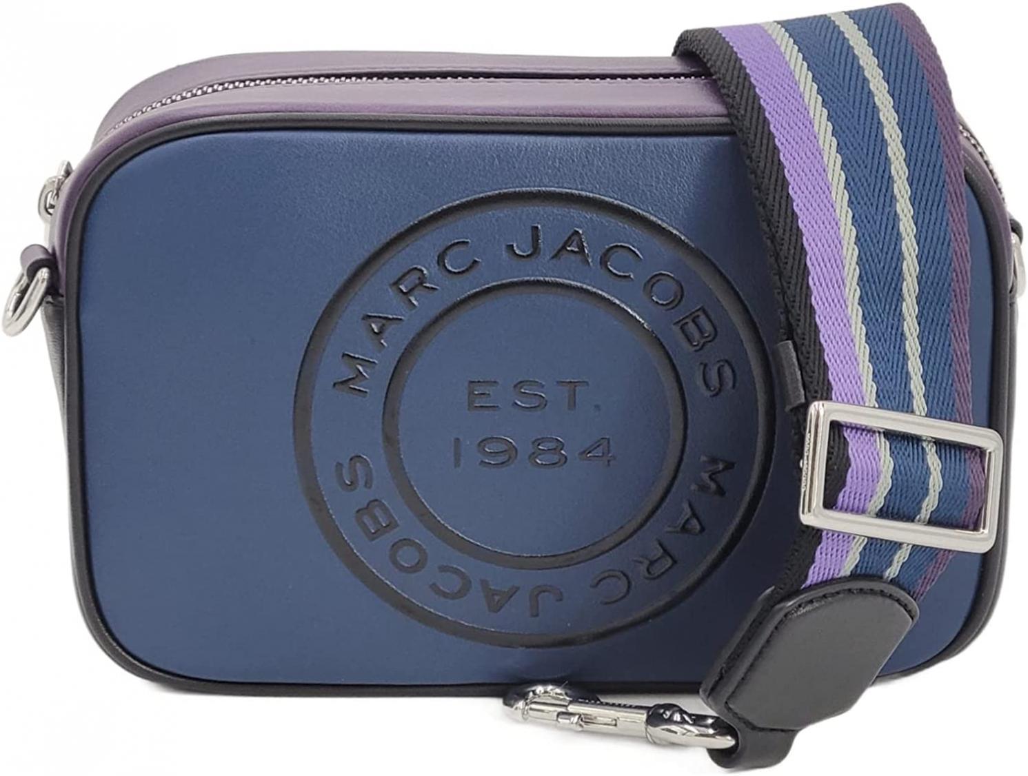 Marc Jacobs H125L01RE21 The Flash Azure Blue/Purple With Silver Hardware Women's Leather Crossbody Bag