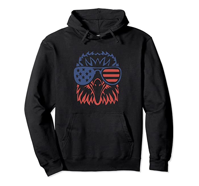 Patriotic Eagle T-Shirt 4th of July USA American Flag Tshirt Pullover Hoodie