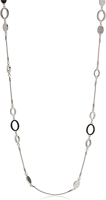 Nine West Silver Tone Long Strand Necklace, 42"