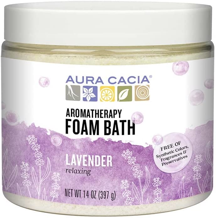 Aura Cacia Relaxing Lavender Aromatherapy Foam Bath | 14 oz. Jar