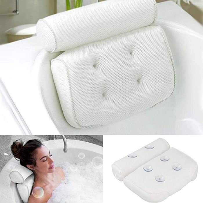 bathtub pillow/Luxurious Bath Pillow for Women & Men/Head,Spa Bath Pillow, Non-Slip, Extra Thick, Soft and Quick Dry Spa Pillow for Bathtub
