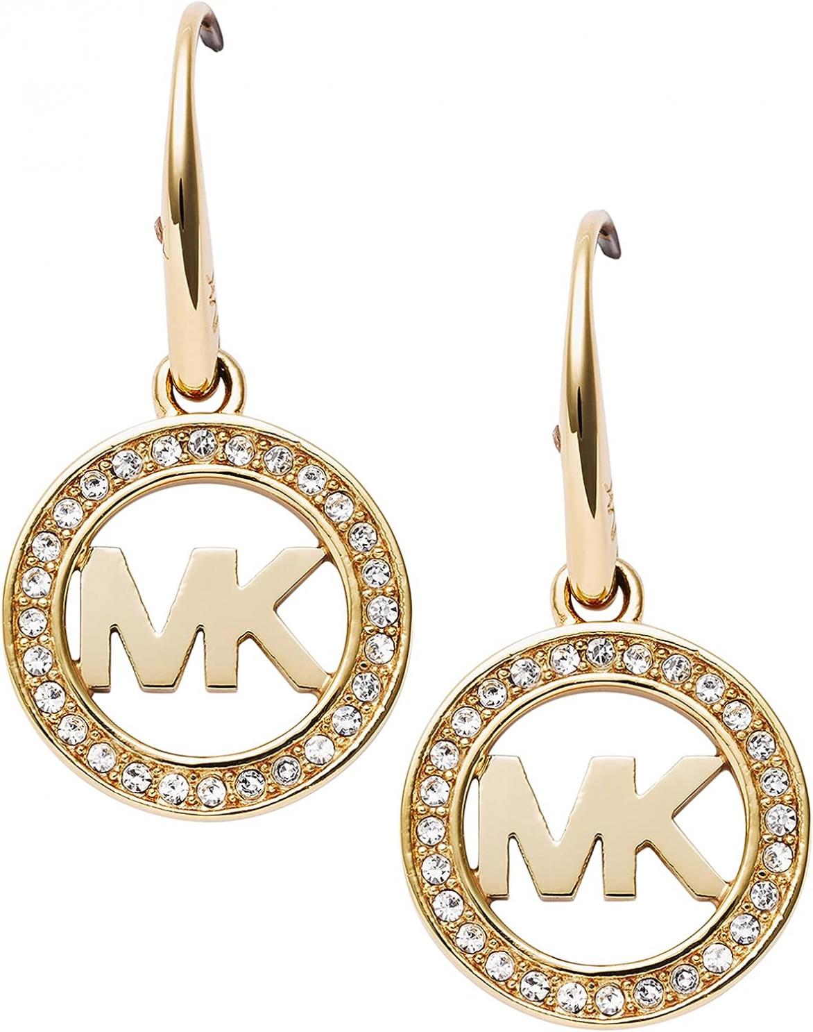 Michael Kors Women's Stainless Steel Drop Earrings With Crystal Accents