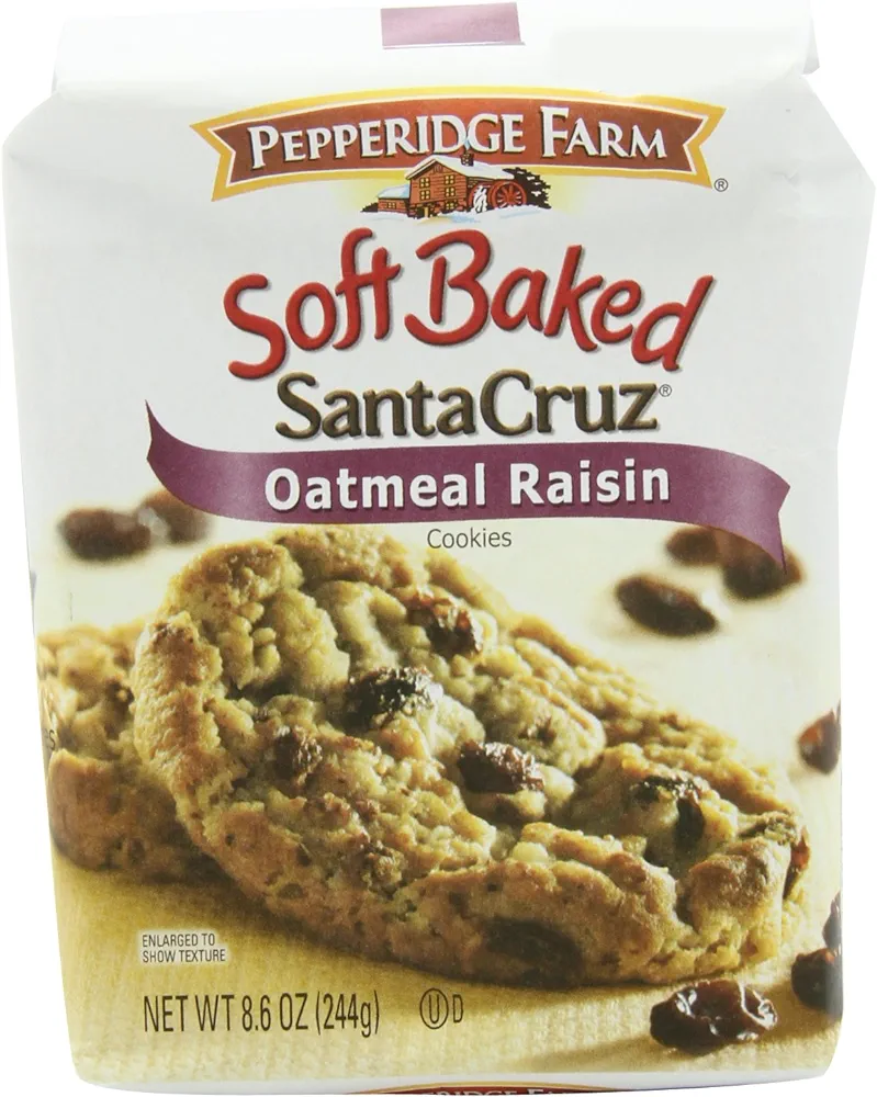 Pepperidge Farm Soft Baked Cookies, Santa Cruz Oatmeal Raisin, 8.6-ounce (pack of 4)