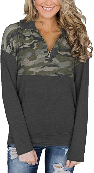 Hount Women Casual Sweatshirts Long Sleeve Pullover Loose Fit Comfy Tops Blouses Shirts