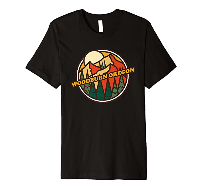 Vintage Woodburn, Oregon Mountain Hiking Souvenir Print Premium T-Shirt