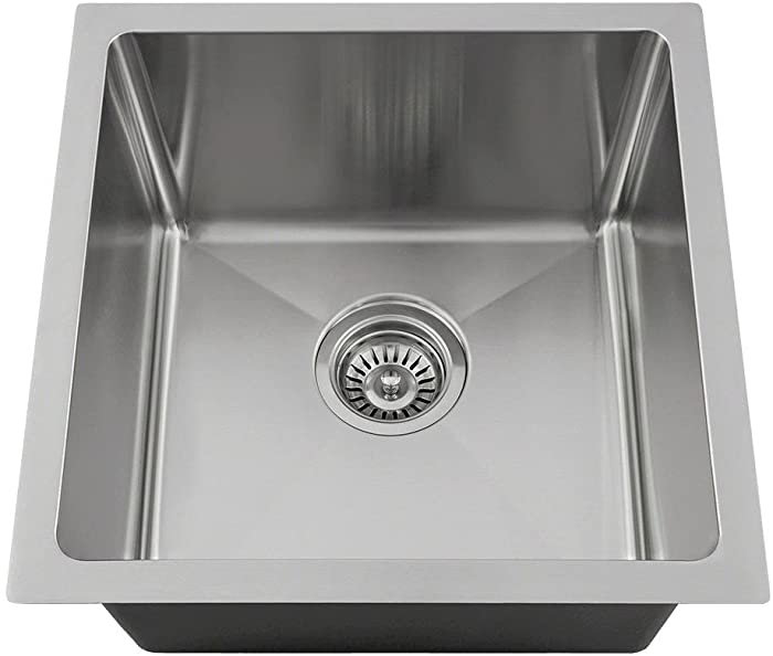 MR Direct 1717-14 Stainless Steel Undermount 17 in. Single Bowl 3/4" Radius Kitchen Sink