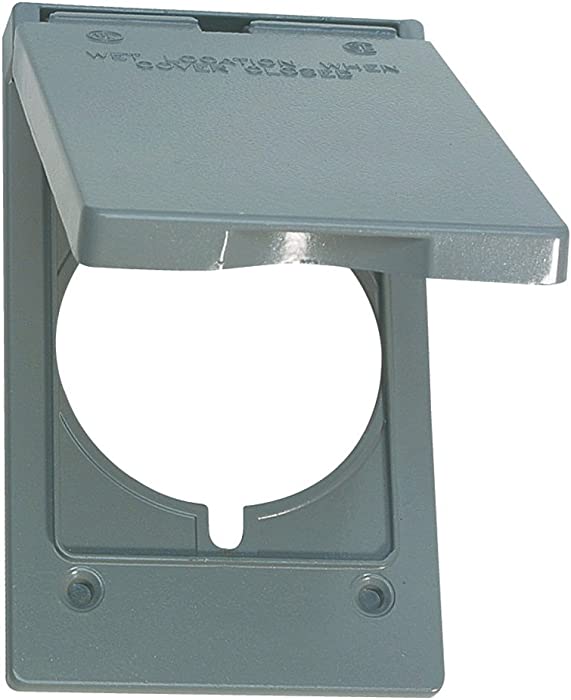 Sigma Electric, Gray 14244 1-Gang Vertical Round Receptacle Cover