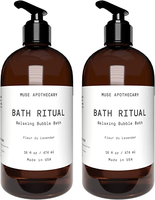 Muse Bath Apothecary Bath Ritual - Aromatic and Nourishing Bubble Bath, Infused with Natural Aromatherapy Essential Oils - 16 oz, Fleur du Lavender, 2 Pack