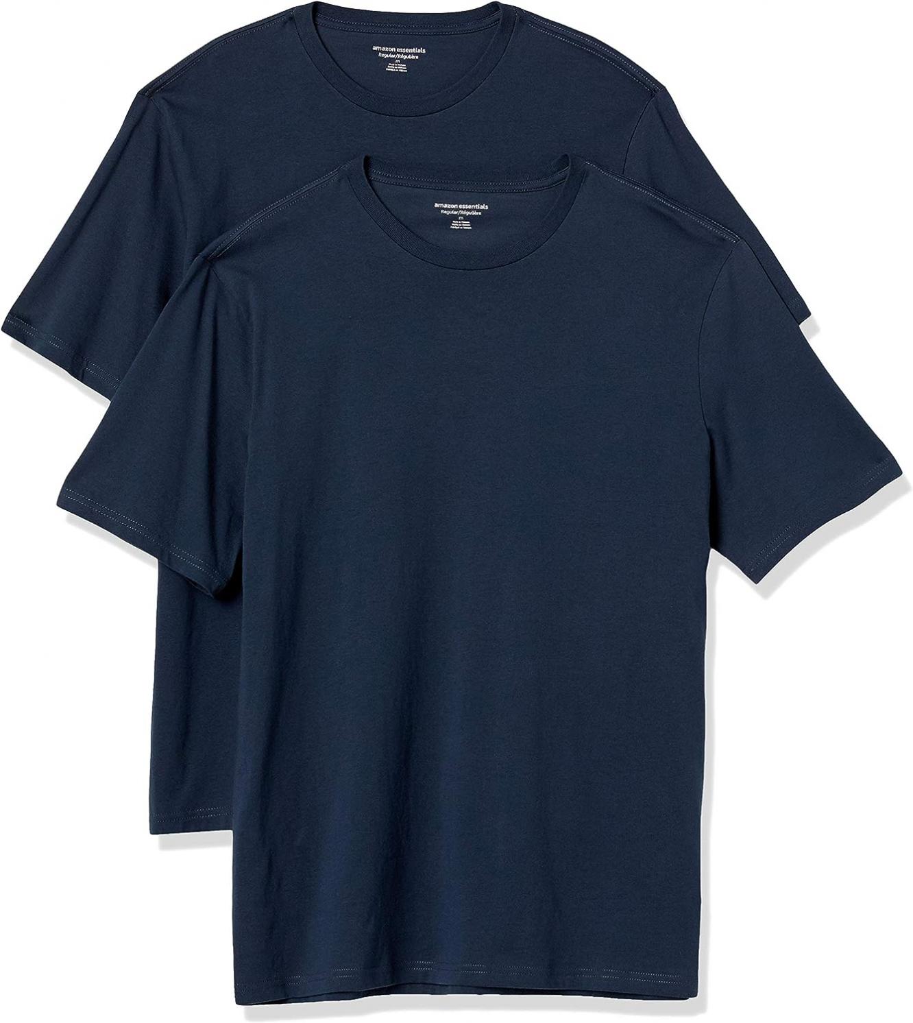 Amazon Essentials Men's Short-Sleeve Crewneck T-Shirt, Pack of 2