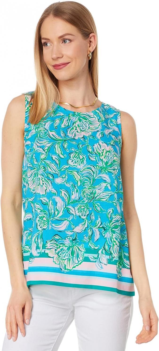 Lilly Pulitzer Iona Sleeveless Top Cumulus Blue Chick Magnet XXS