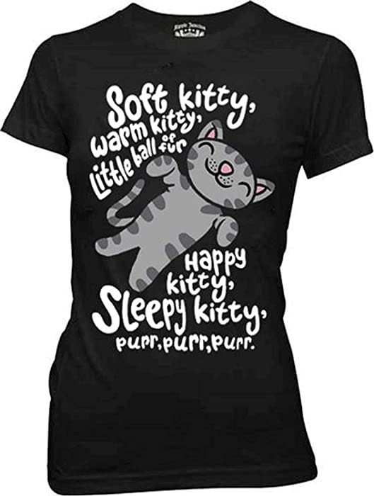 The Big Bang Theory Soft Kitty Warm Kitty BLACK Juniors T-Shirt