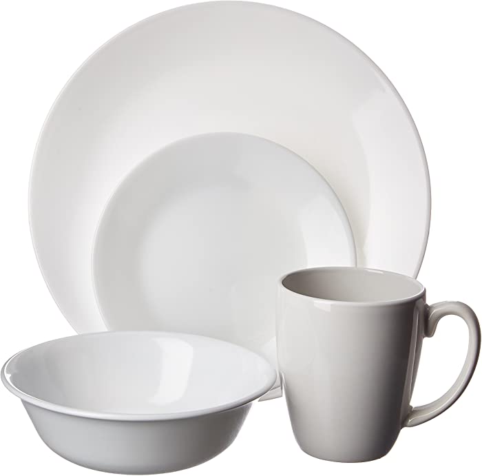 Corelle Livingware 16-Piece Dinnerware Set, Winter Frost White , Service for 4 [DISCONTINUED] (1092896)