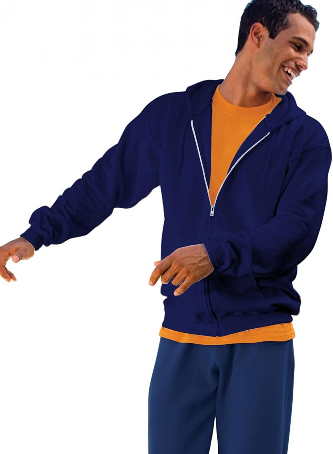 Hanes Men's Sweatshirts, Hanes Ultimate Men's Full-Zip Hoodie, Men's Zip-Up Jackets, Men's Hooded Zip Sweatshirts