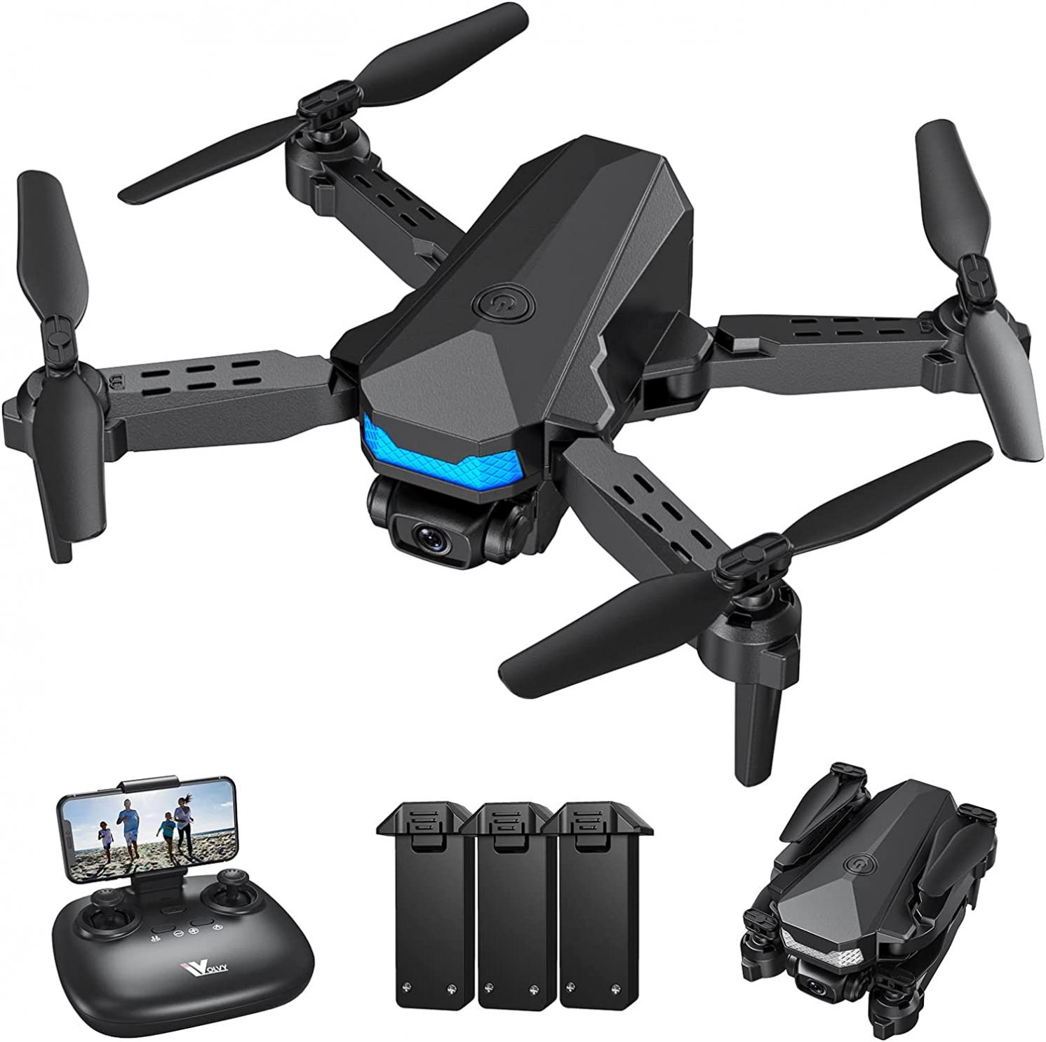 ATTOP Mini Drone with Camera, 1080P Camera Drone FPV RC Quadcopter w/ Voice & Gesture Control, Altitude Hold, Headless Mode, 3 Speed Modes, 30 Min flight, 3D Flip Drone for Kid Adult Beginner Gift