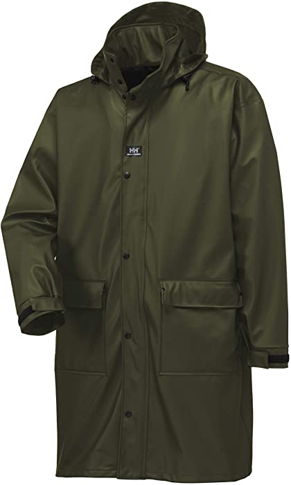 Helly Hansen Workwear Impertech Waterproof Long Fishing Jacket for Men - Heavy Duty Protective Polyurethane Rain Coat