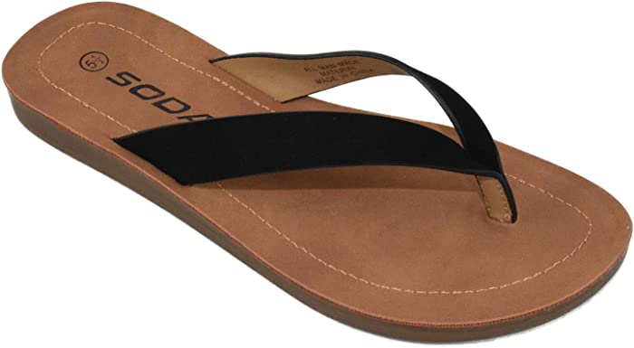 Soda Shoes Women Flip Flops Basic Plain Slippers Thongs Sandals Strap Casual Beach Ella-S