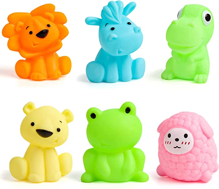 FINGOOO Bath Toys for Babies, 6 Pack Animal Bath Toys Forest Baby Bathtub Toy