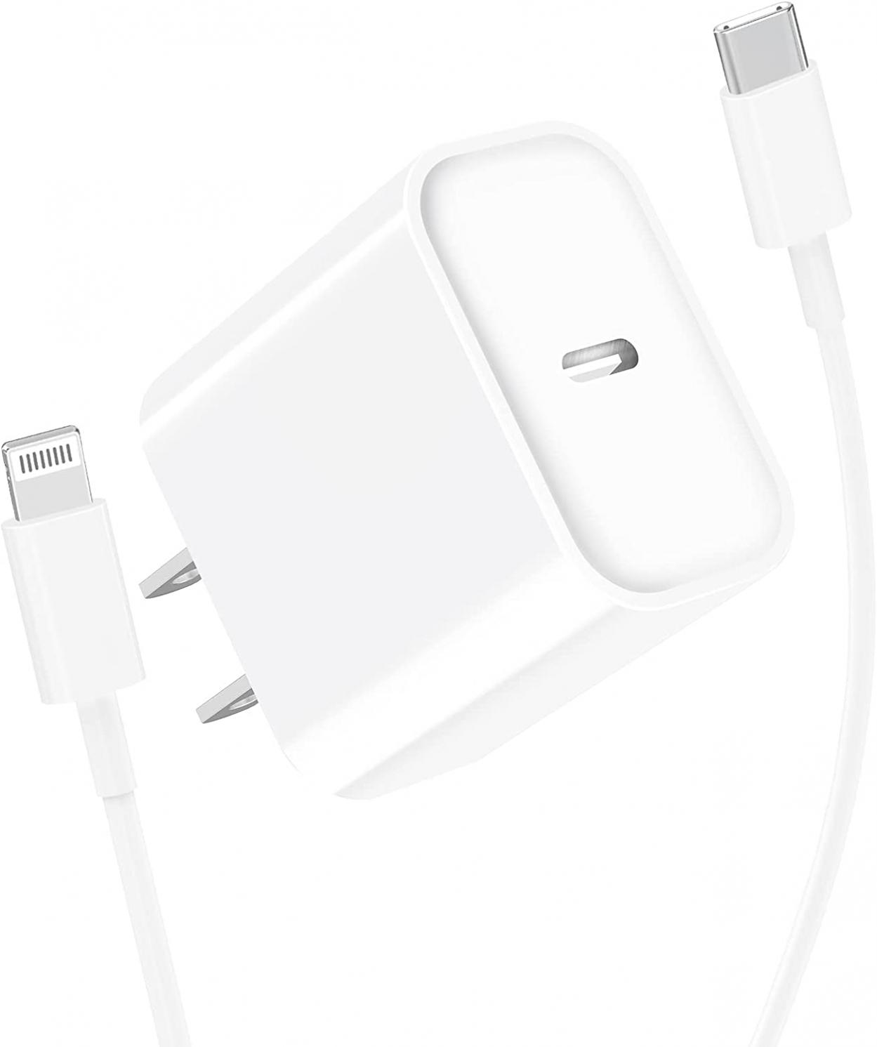 [Apple MFi Certified] iPhone Fast Charger, Stuffcool 20W USB C Power Delivery Wall Charger Plug with 6FT Type C to Lightning Quick Charging Sync Cord for iPhone 14/13/12/11/XS/XR/X/SE/iPad/AirPods Pro