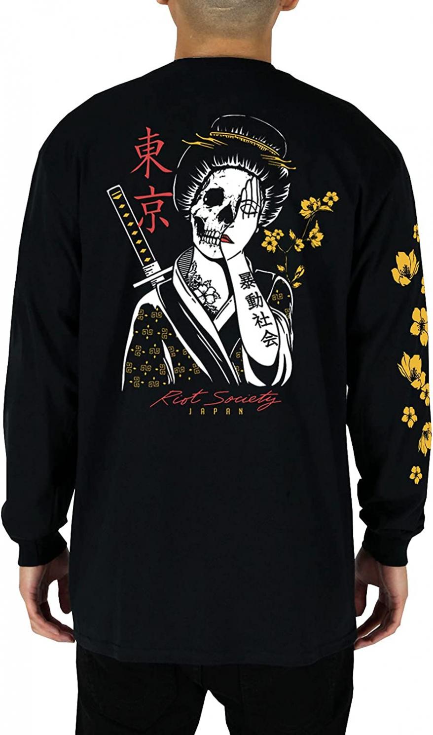Riot Society Men's Long Sleeve Graphic and Embroidered Fashion T-Shirt