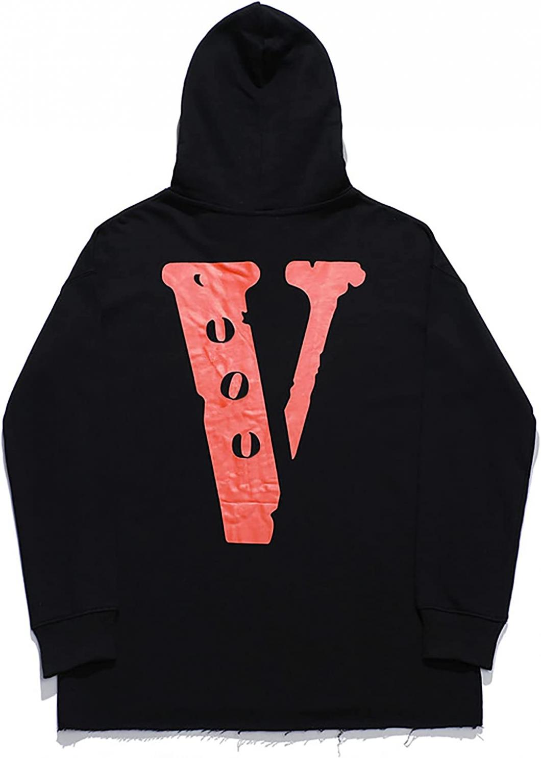 Big V Letter Hoodie Pullover Hip Hop Trend Hooded Sweatshirt for Men Women