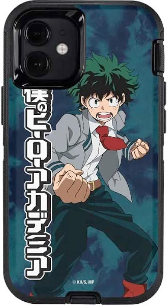 Skinit Decal Phone Skin Compatible with OtterBox Defender Case for iPhone 12 Mini - Officially Licensed Crunchyroll Izuku Midoriya Uniform Design