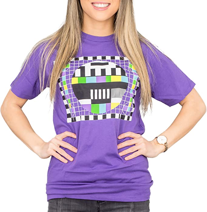 The Big Bang Theory Sheldon Checkered Test Pattern Purple Mens T-Shirt