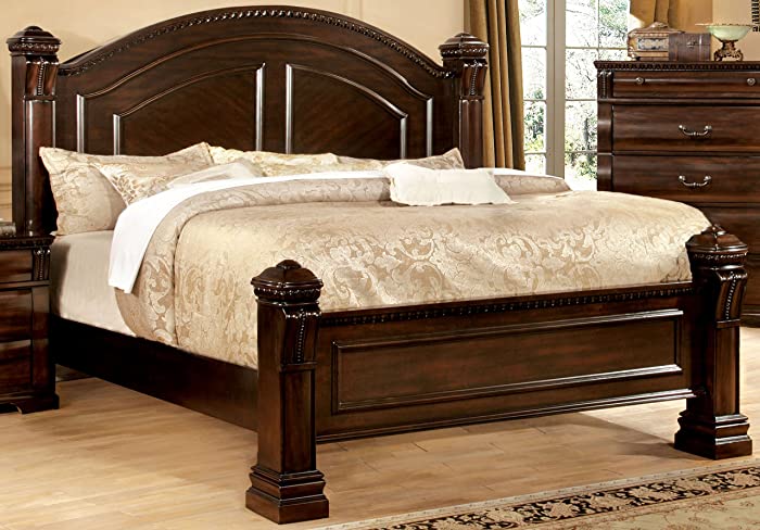 Furniture of America Lexington Low-Poster Bed, Eastern King, Cherry