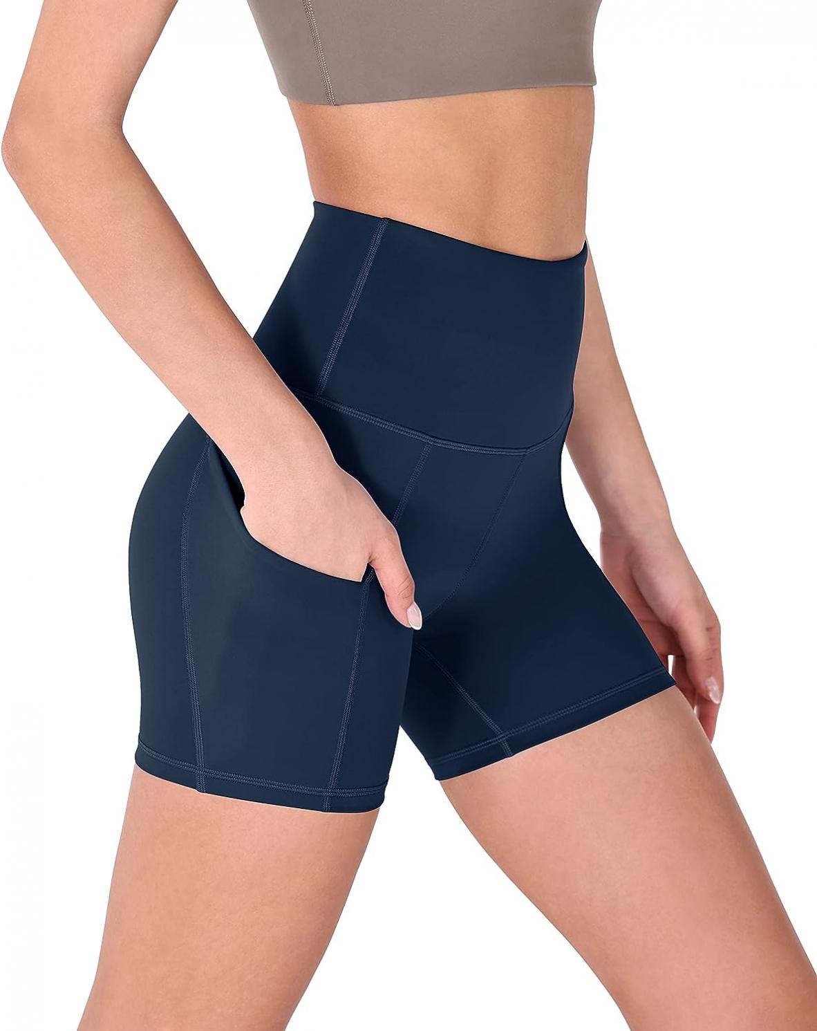 ODODOS Women's Tummy Control Yoga Shorts 2.0 with Pockets High Waist Athletic Workout Shorts-5" / 8" Inseam