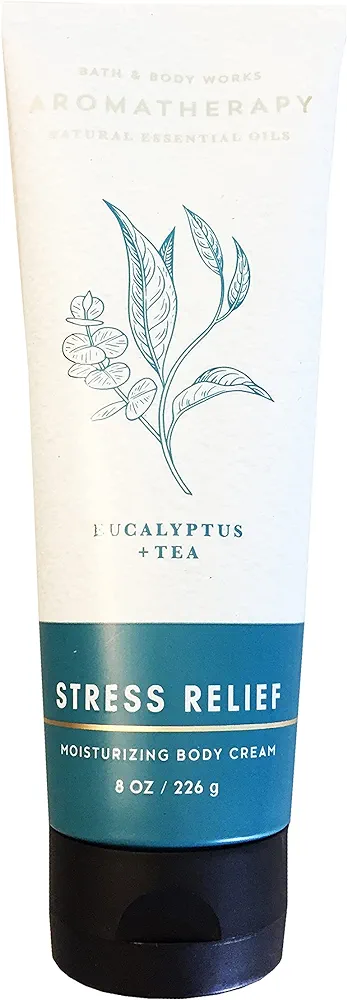 Bath and Body Works Aromatherapy Stress Relief - Eucalyptus + Tea Body Cream 8 Ounce (2019 Edition)