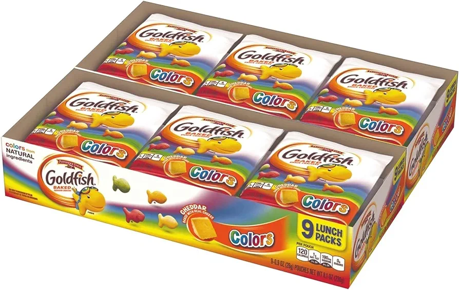 Pepperidge Farm Goldfish Snack Packs - Cheddar Colors - 0.9 oz - 9 ct - 2 Pack