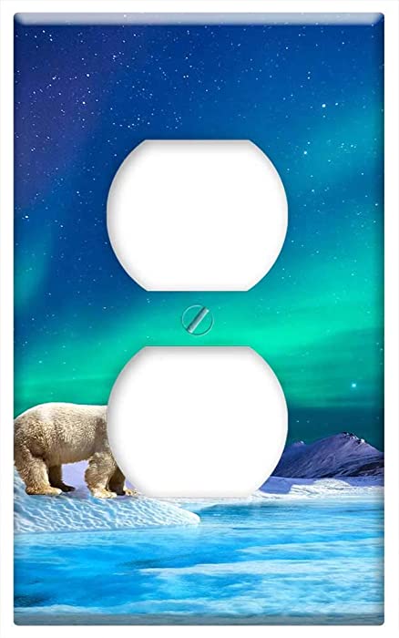 Switch Plate Outlet Cover - Aurora Polar Bears River Glacier Northern Lights