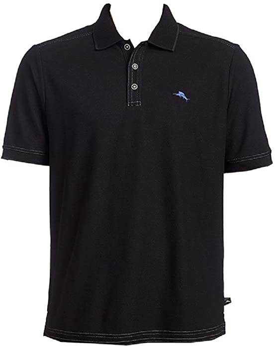 Tommy Bahama Island Zone Tropicool Pique Golf Polo Shirt (Small, Black)