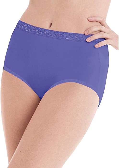 Hanes Women's Nylon Brief Panties 6-Pack, Assorted, 6