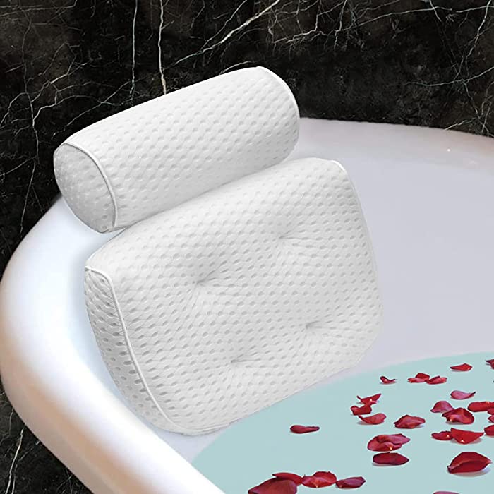 Fitheaven Bath Pillow for Bathtub. Tub Pillow for Women & Men,with 3D Air Mesh Breathable,Helps Support Head, Neck, and Back