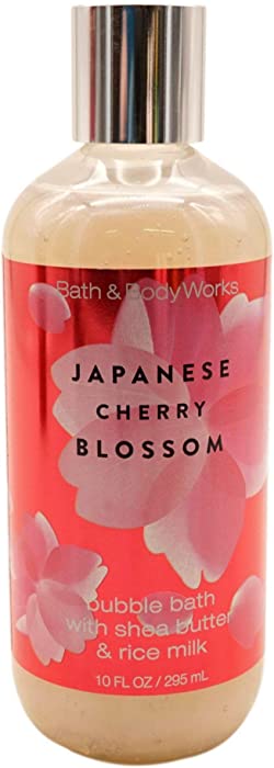Bath and Body Works Japanese Cherry Blossom Bubble Bath 10 Ounce 2019 Rounded Bottle