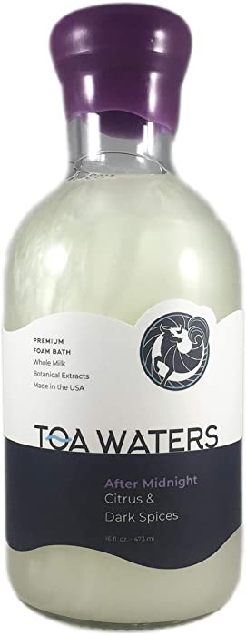 After Midnight Milk Bubble Bath - Dark Spices & Citrus Zest - By TOA Waters - Creamy Milk Bubble Bath infused with Botanical Extracts - 16 FL oz